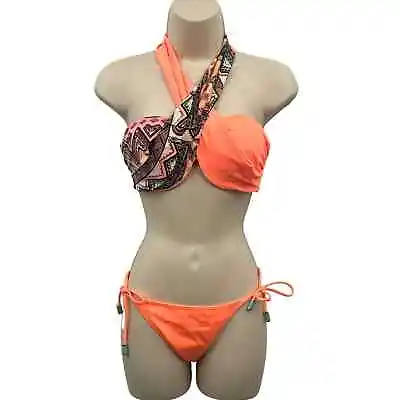 NEW H&M Tribal Print Bikini Orange Multicolor Size 34 D / 4 • $18