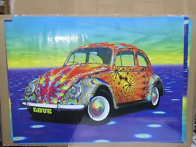 VW Beetle LOVE Psychedelic 2000 Poster Volkswagen 17286 • $40