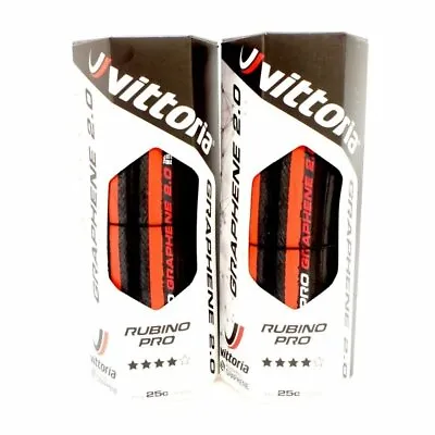 Vittoria Rubino Pro G+2.0 Tire 700x25C Road Clincher-Black/Red (1 Tire Or 2 Tire • $89.90