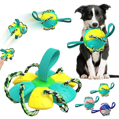 Interactive Dog Toys Frisbee Outdoor Training Toy Balls Dog Puzzle Rope Toys Tug • $26.50
