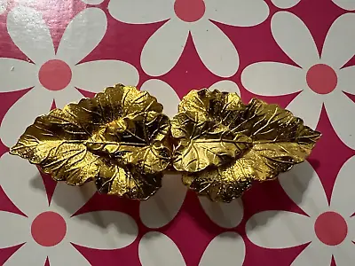 Mimi Di N Leaves Interlocking Belt Buckle Gold Tone Leaf Vintage 1981 Signed • $19.99