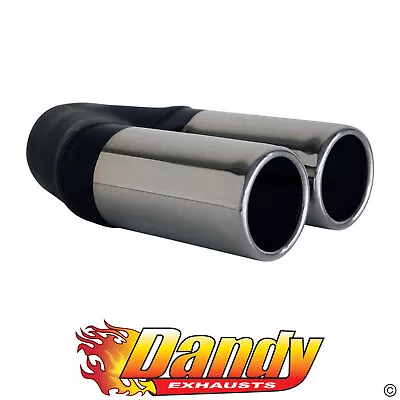 2  Inlet Dual 2.5  Outlet Exhaust Tip Straight Cut Rolled 9  Long 304 Stainless • $55