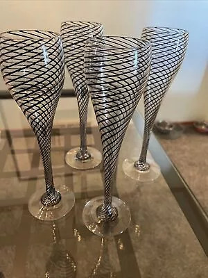 Vintage Set Of 4 Steven  Malach Champagne Glasses • $249