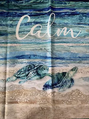 Turtle Bay Panel Sea Turtles Canvas Tote Bag Ocean Beach Cotton Fabric 24  X 44  • $16