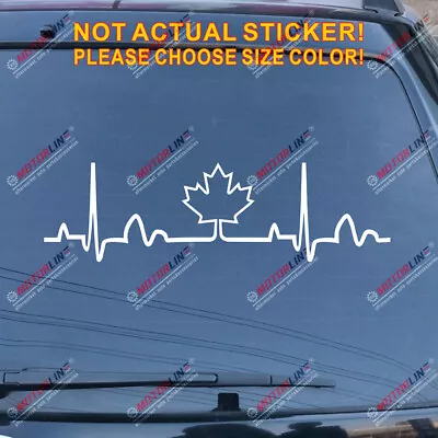 I Love Canada Maple Leaf Heart Beat EKG Decal Sticker Car Vinyl Pick Size Color • $3.50