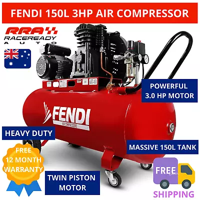 Fendi Air Compressor 150L 3HP Pump Pressure Regulator Tank Belt Drive F30150L • $1698.02