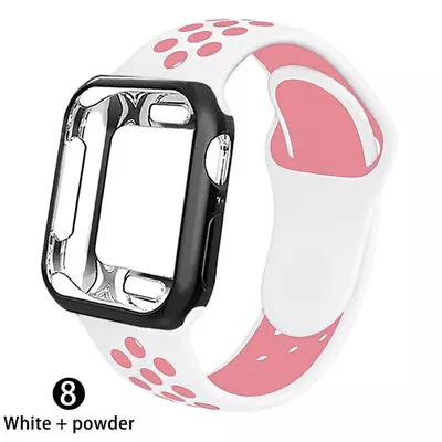 $16.99 • Buy 42/44mm Silicone Apple Watch Band Strap+Case IWatch Series SE 6 5 4 3 2 38/40mm