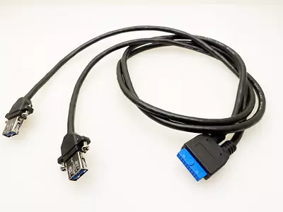 USB 3.0 20-Pin Motherboard Header To Dual USA-A Slot Female Cable 30-Inch • $6.99