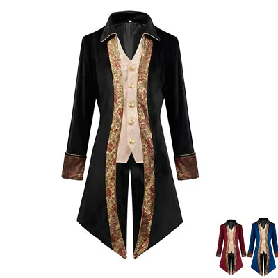 Renaissance Men's Tailcoat Rococo Coat Victorian Jacket Pirate Steampunk Jacket • $46.99