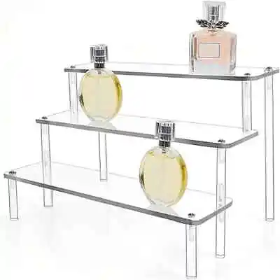 Acrylic Riser Display Shelf Rack Display Stand Figures Cosmetic Cupcake Holder • £7.98