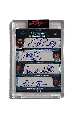 Floyd Mayweather Jr Manny Pacquiao Whitaker 2021 Leaf Signed Autograph Auto 2/5 • $799.24