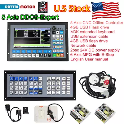 【US】5 Axis CNC Controller Offline System DDCS-EXPERT PLC&MPG&M3K Keyboard 24V DC • $575