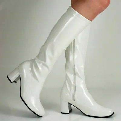 New Women's Ladies Fancy Dress Party GOGO Boots - 60s & 70s Party Sizes 3 TO 12 • £19.99