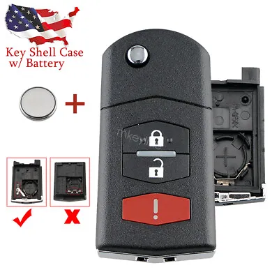 For 06 07 08 09 10 11 12 13 14 15 Mazda 5 Flip Remote Key Shell Case + Battery • $10.39