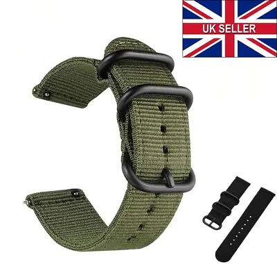 £5.49 • Buy Quick Release Nylon NATO Zulu Green Black 20mm 22mm Watch Strap Band Replacement