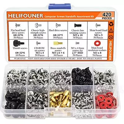 PC Computer Screws Standoffs Set Kit 420 Pieces Hard Drive Motherboard Case Fan • $15.37