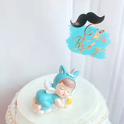 Oh Baby Cake Topper Little Man Mustache Boss Baby Christening Baby Shower Party • $8.95