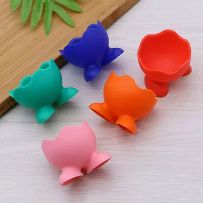 5Pcs Set Silicone Egg Cup Holders Kitchen Breakfast Boiled Eggs Serving Cups UK • £2.87