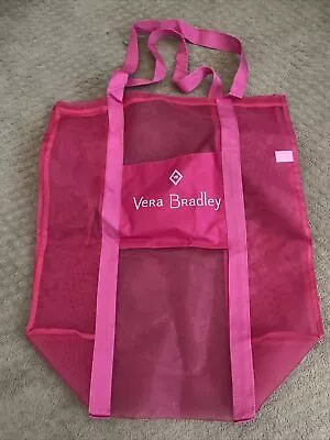 Vera Bradley Pink Tote Reusable College Laundry  Mesh Bag Handles New • $19.99