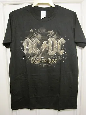 Official Black Gildan AC-DC Rock Or Bust 2015 Tour T-Shirt. Size Medium. • £9.99