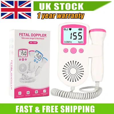 Fetal Doppler Detector Baby Heart Beat Rate Probe Prenatal Monitor P3 Ultrasonic • £10.87