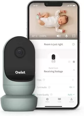 Owlet Baby Monitor With Camera 2 & Audio - 1080p HD Video Night Vision - Sage • $249.99