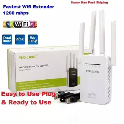 1200Mbps WiFi Range Extender Repeater Wireless Amplifier Router Signal Booster • $12.49