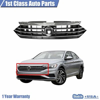 $73.98 • Buy Front Center Bumper Grille W/ Chrome Trim For 2019 2020 VW Jetta 17A853651E