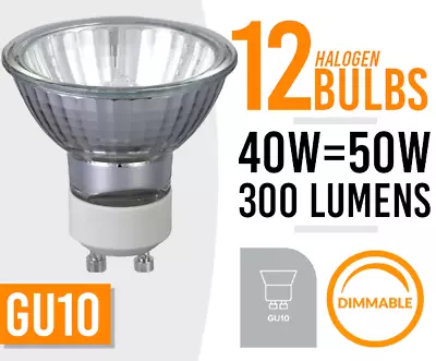 12x 40W (=50W) GU10 Eco Halogen Dimmable Reflector Spot Light Bulbs Lamp • £9.99