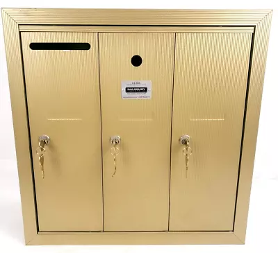 Vertical Mailbox 3 Doors Brass Finish By Salsbury Industries 3503BS • $249