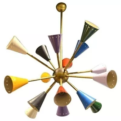 Fantastic Multicolor Mid Century Sputnik Chandelier In The Style Of Stilnovo • $345.77