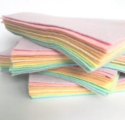 £5.75 • Buy Pastels Collection Wool Blend Felt X 12 Sheets - Soft Craft Felt Bundle