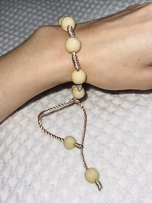 Monkey Lead Free Peach Bead Ball Bohemian Hippie Gypsy Adjustable Bracelet NEW • $24.95