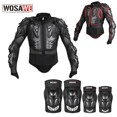 WOSAWE Motorcycle Protective Gear Guards Motocross Racing Jacket Chest Knee Pads • $29.98