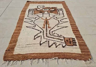 Authentic Hand Knotted Vintage Poland Kilim Kilm Wool Area Rug 3.6 X 2.4 Ft • $50