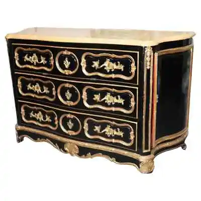 Huge Gilded Ebonized Period French Louis XV Marble Top Butlers Desk Commode • $8955