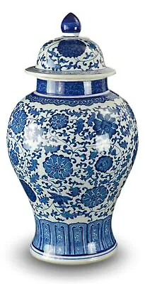 20  Classic Blue And White Porcelain Floral Temple Jar Vase China Ming Style... • $152.63