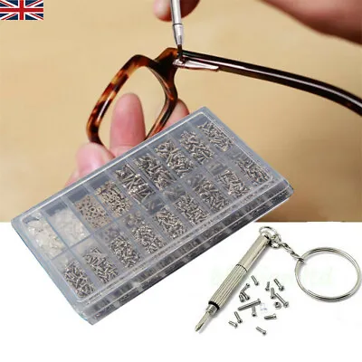 1000x Micro Glasses Sunglass Watch Spectacles Screws Nuts Screwdriver Repair Kit • £4.99