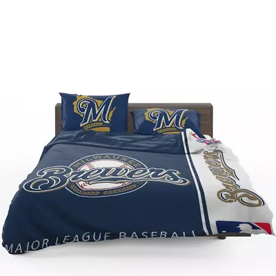 Milwaukee Brewers MLB Baseball National League Quilt Duvet Cover Set Bedspread • $59.99