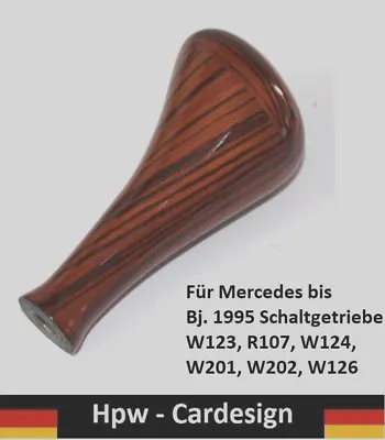 Zebrano Wood Wood Wood Shift Lever Shift Button Mercedes W124 W201 W126 Manual • $53.27