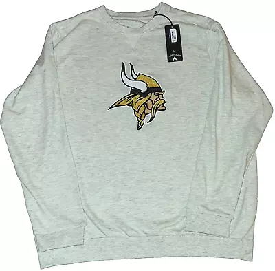 Minnesota Vikings Men's Antigua Oat Heather Crewneck Pullover Sweatshirt XL • $39.99