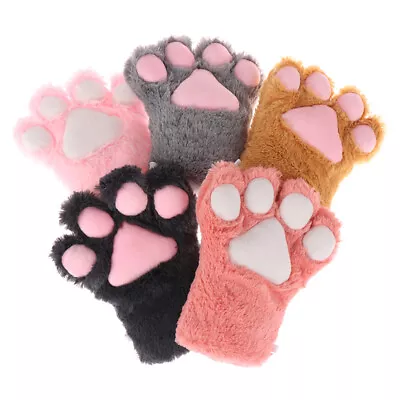 $5.56 • Buy Cute Bear Cat Paw Gloves Fluffy Plush Cartoon Animal Anime Lolita Cosplay Mi.JF