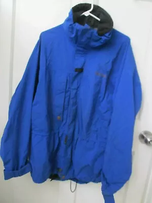 Marmot Mens L Blue Nylon Wind Breaker Rain Jacket Mesh Lining Coat # 7397 • $37.95