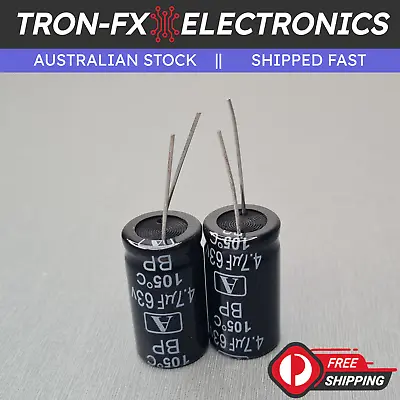 2Pcs 4.7uF 63V Bipolar PCB Electrolytic Capacitor • $8.95