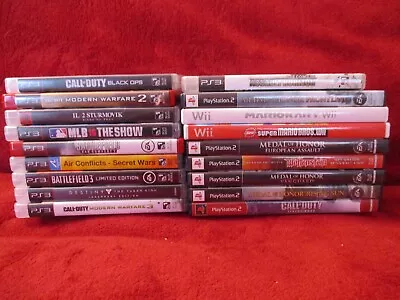 18 PS2 PS3 & A Couple Wii Titles (Super Mario) Lot • $9.99