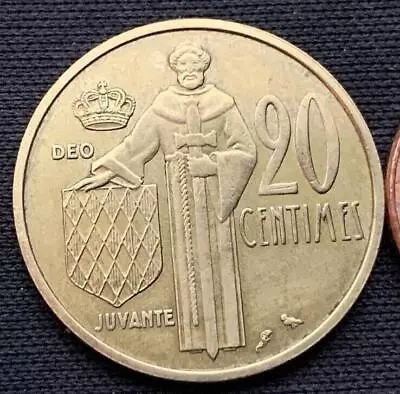 1962 Monaco 20 Centimes Coin UNC   ( Mintage 750K )     #N131 • $21.79