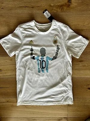 Lionel Messi Adidas Small White T-Shirt New With Tag Unisex Men Women Kids  • $25