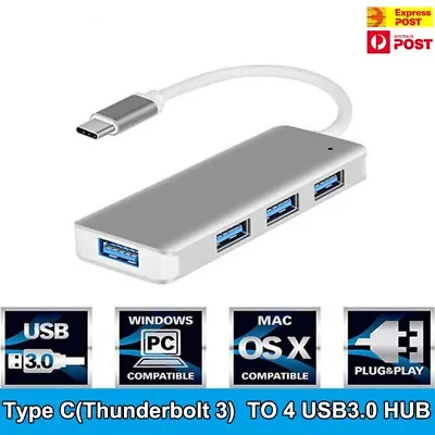 $5.95 • Buy Type-C To 4 USB 3.0 HUB USB-C Charging Port Adapter USB 3.1 Cable
