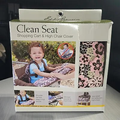 Eddie Bauer Pink And Brown Floral Clean Seat Shopping Cart And High Chair Cover • $28.95