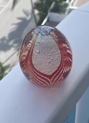 Mid Century Murano Glass Italian Paperweight Egg Shape • $30